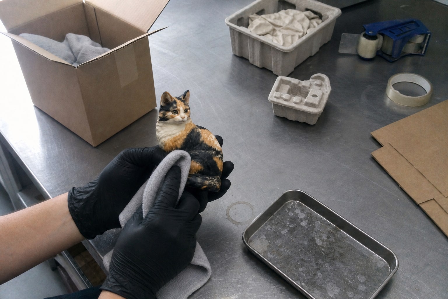 Support removal → protection and packing